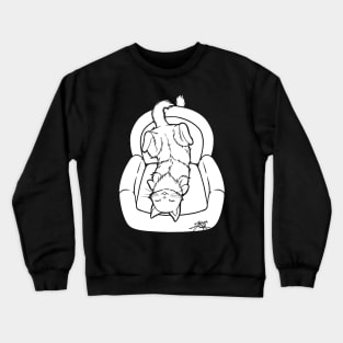 Cute Couch Potato Cat Illustration Crewneck Sweatshirt